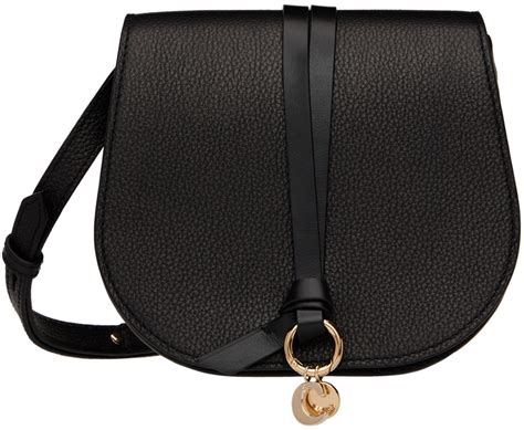 Black Mini Alphabet Saddle Bag by Chloé on Sale 